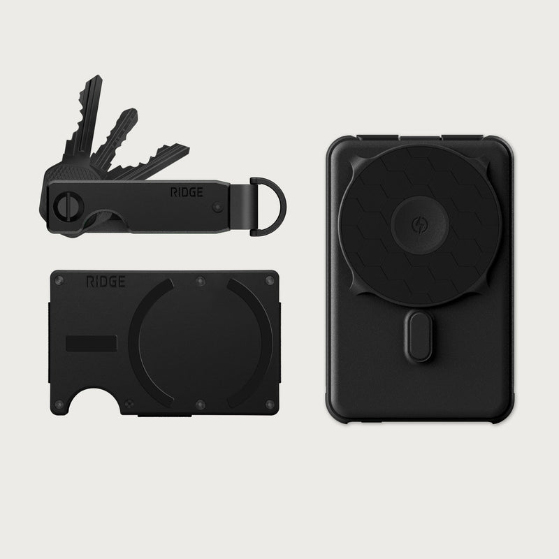 Ridge Wallet for MagSafe + Power Bank + KeyCase - Matte Black — image 1