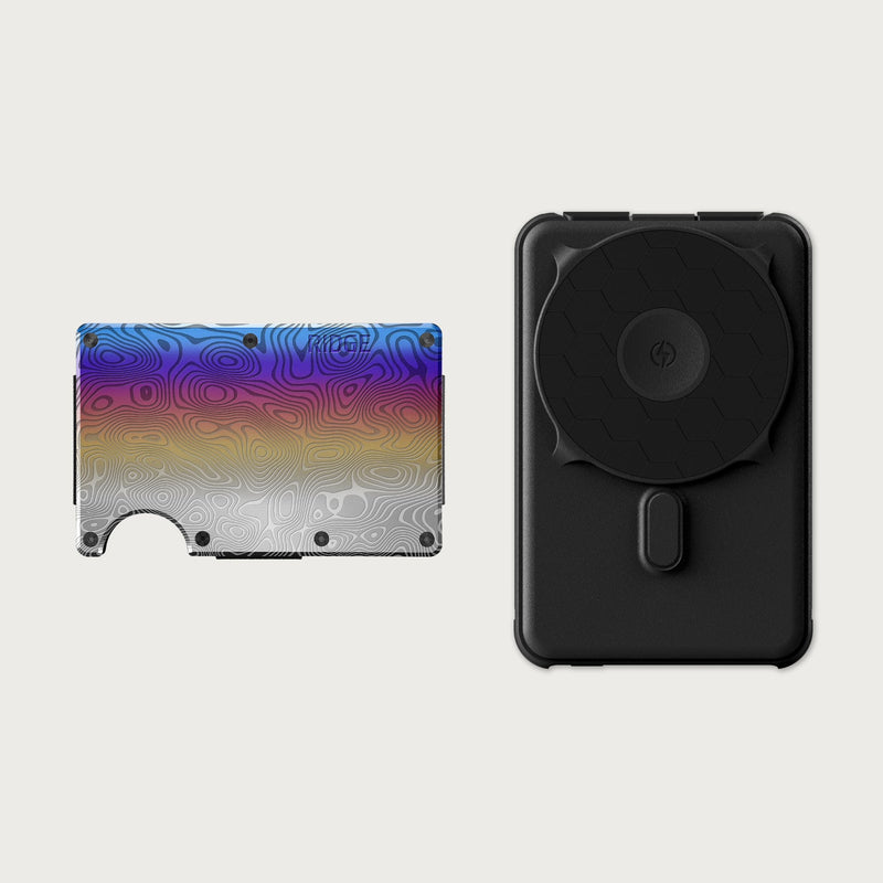 Ridge Wallet + Power Bank - Burnt Damascus + Matte Black