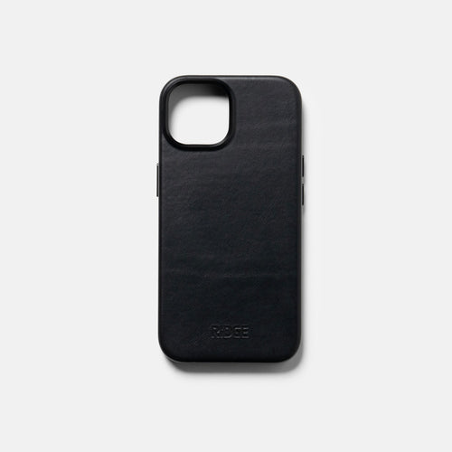 Ridge Phone Case - Midnight Black Leather - iPhone 15