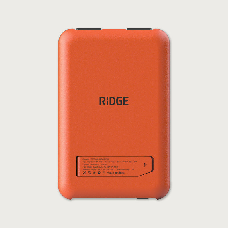 Ridge Power Bank - 10k mAh - Basecamp Orange