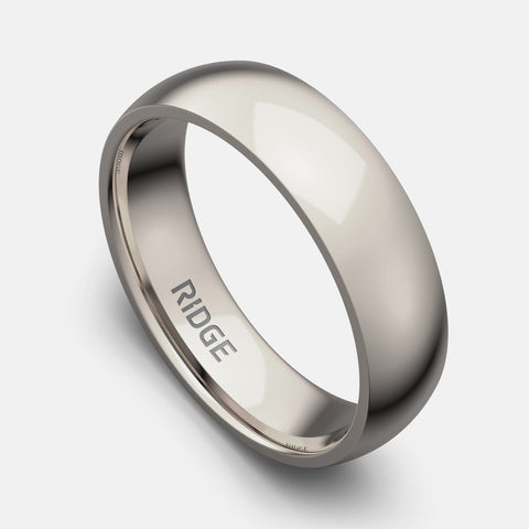 6mm Rounded Ring Set - Platinum - Tantalum