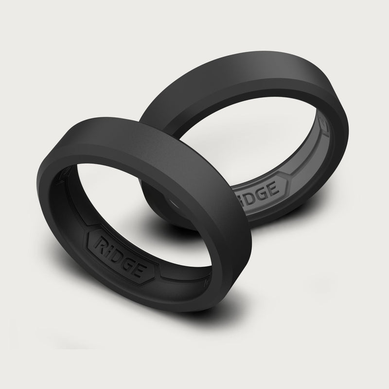 6mm Silicone Ring Set - Royal Black