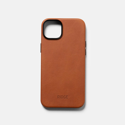 Ridge Phone Case - Tobacco Brown Leather - iPhone 15 Plus