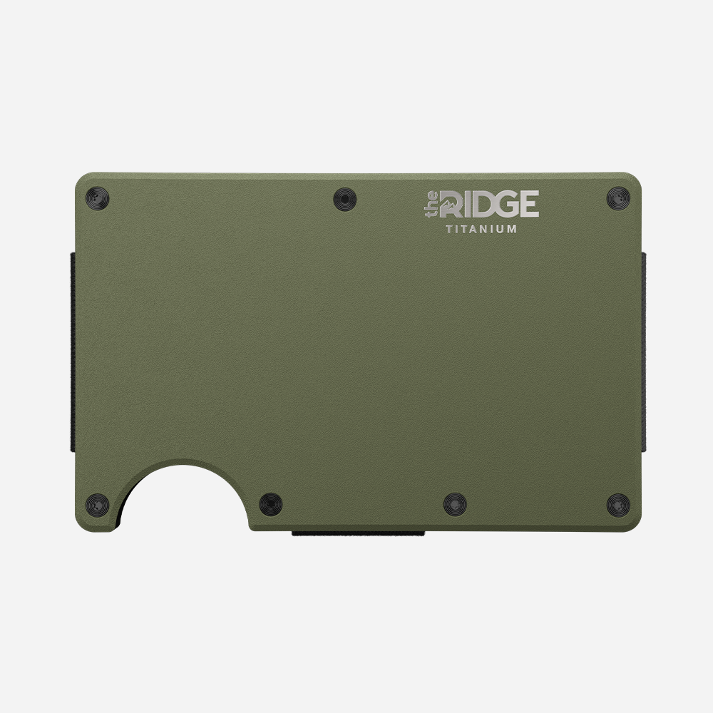 The Ridge Wallet: Titanium - Matte Olive – Ridge AU